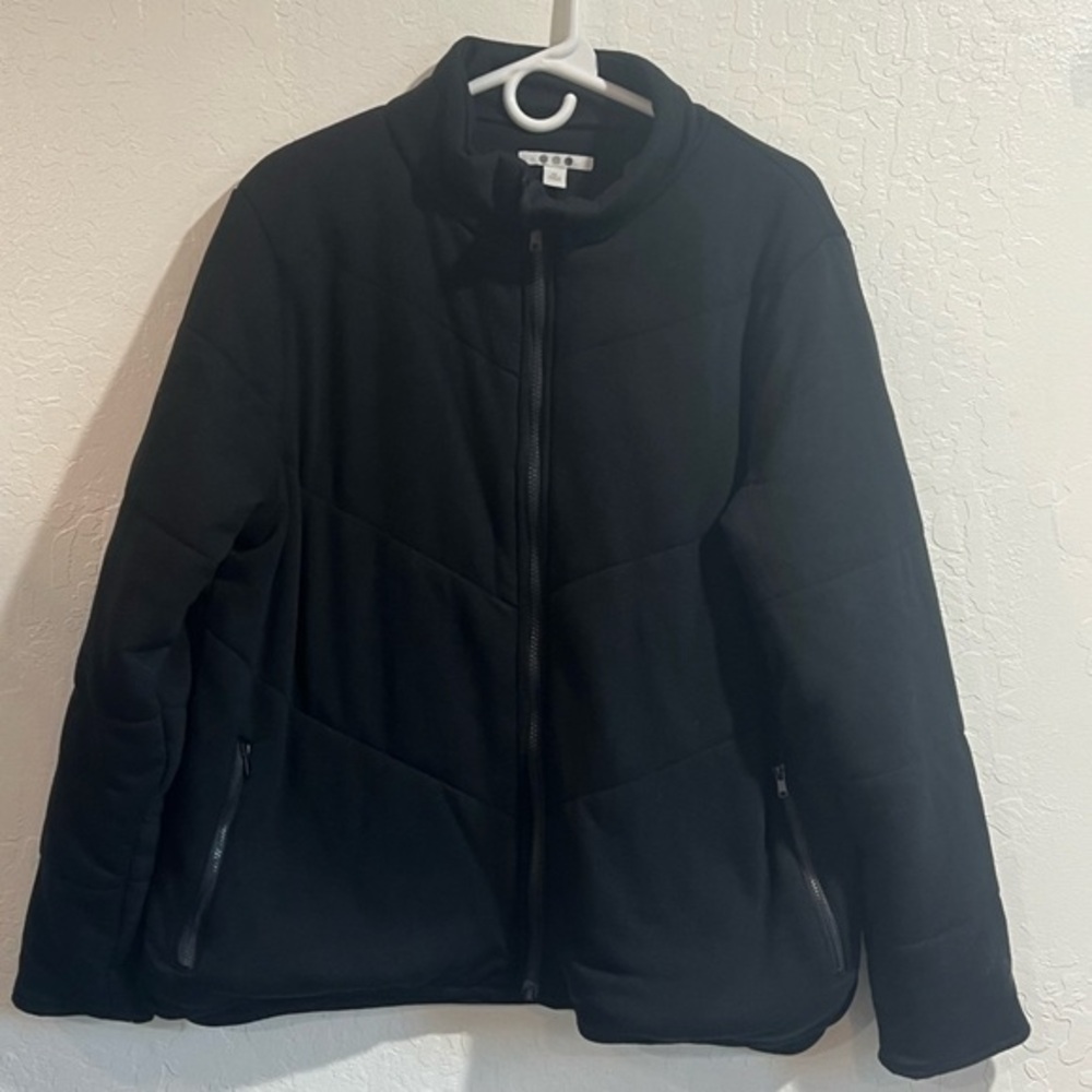 Three Dots XL Lightweight Black Front Zip Sweater jacket Shacket